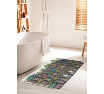 Коврик для ванной комнаты и туалета противоскользящий JoyArty "Полка с цветами" 60x100 см bath_sd3518_60x100