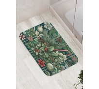 Коврик для ванной комнаты и туалета противоскользящий JoyArty "Клетчатая композиция" 52x77 см, серия Новый год и Рождество bath_sd3912