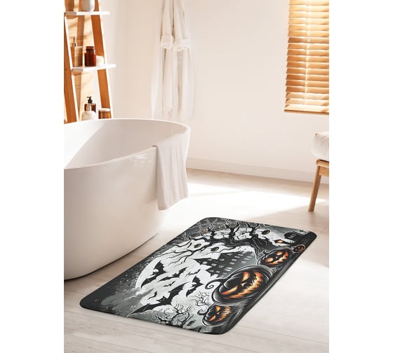 Коврик для ванной комнаты и туалета противоскользящий JoyArty "Ночь страха" 60x100 см, серия Хэллоуин bath_sd3931_60x100 1
