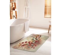 Коврик для ванной комнаты и туалета противоскользящий JoyArty "Сухоцветы в орнаменте" 60x100 см bath_sd4009_60x100