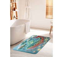 Коврик для ванной комнаты и туалета противоскользящий JoyArty "Красочный кит" 60x100 см, серия Новый год и Рождество bath_sd3890_60x100