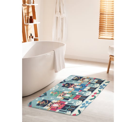 Коврик для ванной комнаты и туалета противоскользящий JoyArty "Строй щелкунчиков" 60x100 см, серия Новый год и Рождество bath_sd3930_60x100 1