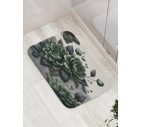 Коврик для ванной комнаты и туалета противоскользящий JoyArty "Зеленые цветы" 52x77 см bath_sd3540