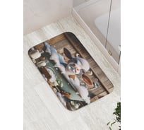 Коврик для ванной комнаты и туалета противоскользящий JoyArty "Коровка в ванной" 52x77 см bath_sd3536