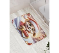 Коврик для ванной комнаты и туалета противоскользящий JoyArty "Спуск с горы" 52x77 см, серия Новый год и Рождество bath_sd3865