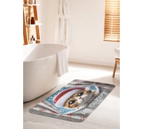 Коврик для ванной комнаты и туалета противоскользящий JoyArty "Умиляющий взгляд" 60x100 см, серия Новый год и Рождество bath_sd3967_60x100