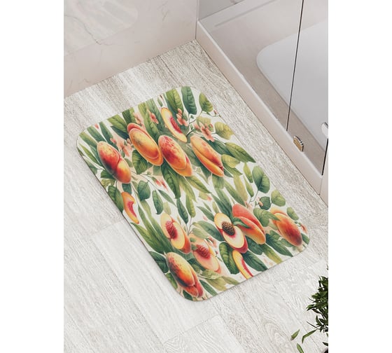 Коврик для ванной комнаты и туалета противоскользящий JoyArty "Персиковое дерево" 52x77 см bath_sd3443 1