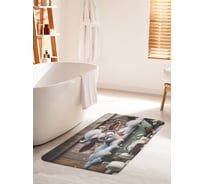 Коврик для ванной комнаты и туалета противоскользящий JoyArty "Коровка в ванной" 60x100 см bath_sd3536_60x100