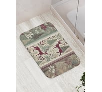 Коврик для ванной комнаты и туалета противоскользящий JoyArty "Олени в лесу" 52x77 см, серия Новый год и Рождество bath_sd3860