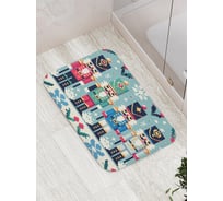 Коврик для ванной комнаты и туалета противоскользящий JoyArty "Строй щелкунчиков" 52x77 см, серия Новый год и Рождество bath_sd3930