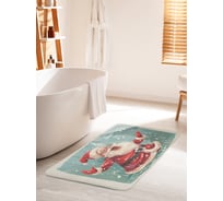 Коврик для ванной комнаты и туалета противоскользящий JoyArty "Поющий Дед Мороз" 60x100 см, серия Новый год и Рождество bath_sd4001_60x100