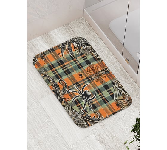 Коврик для ванной комнаты и туалета противоскользящий JoyArty "Логово пауков" 52x77 см, серия Хэллоуин bath_sd3933 1