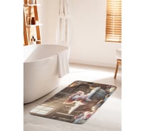 Коврик для ванной комнаты и туалета противоскользящий JoyArty "Хрюша с розами" 60x100 см bath_sd3576_60x100