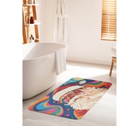 Коврик для ванной комнаты и туалета противоскользящий JoyArty "Ретро Дед Мороз" 60x100 см, серия Новый год и Рождество bath_sd4003_60x100