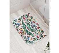 Коврик для ванной комнаты и туалета противоскользящий JoyArty "Птички на ветках" 52x77 см, серия Новый год и Рождество bath_sd3978
