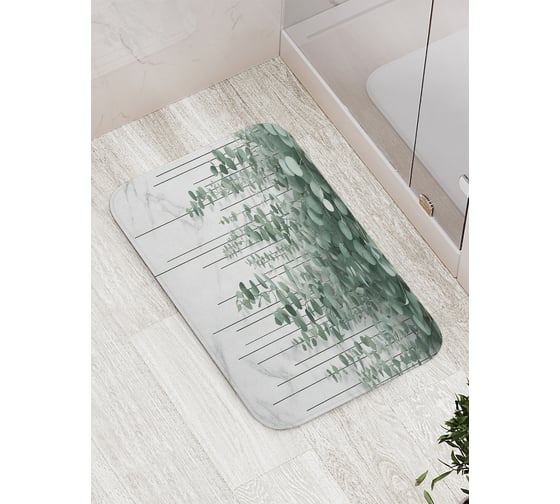 Коврик для ванной комнаты и туалета противоскользящий JoyArty "Мраморный эвкалипт" 52x77 см bath_sd3418 1