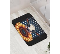 Коврик для ванной комнаты и туалета противоскользящий JoyArty "Корова и подсолнух" 52x77 см bath_sd3437