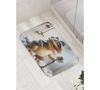 Коврик для ванной комнаты и туалета противоскользящий JoyArty "Динозавр поет" 52x77 см bath_sd3459