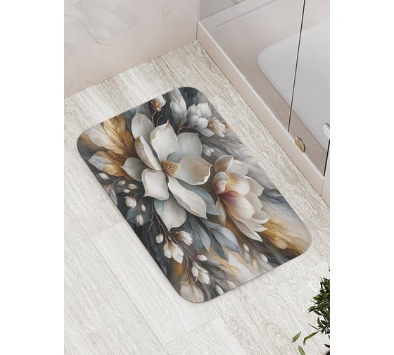 Коврик для ванной комнаты и туалета противоскользящий JoyArty "Нежность цветов" 52x77 см bath_sd3490 1