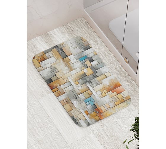 Коврик для ванной комнаты и туалета противоскользящий JoyArty "Тетрис краской" 52x77 см bath_sd3499 1