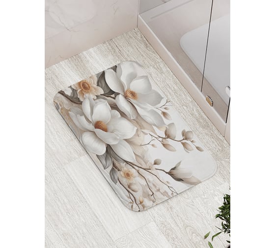 Коврик для ванной комнаты и туалета противоскользящий JoyArty "Магнолия" 52x77 см bath_sd3462 1