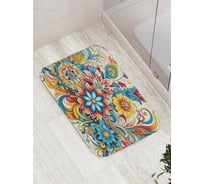 Коврик для ванной комнаты и туалета противоскользящий JoyArty "Роспись хохлома" 52x77 см bath_sd3582