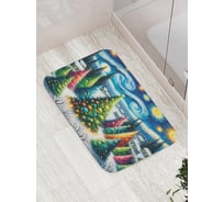 Коврик для ванной комнаты и туалета противоскользящий JoyArty "Нарядные елки" 52x77 см, серия Новый год и Рождество bath_sd3892