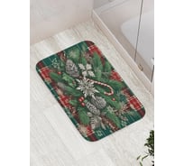 Коврик для ванной комнаты и туалета противоскользящий JoyArty "Снежинки в иголках" 52x77 см, серия Новый год и Рождество bath_sd3904