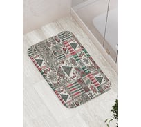 Коврик для ванной комнаты и туалета противоскользящий JoyArty "Елочная мозайка" 52x77 см, серия Новый год и Рождество bath_sd3941