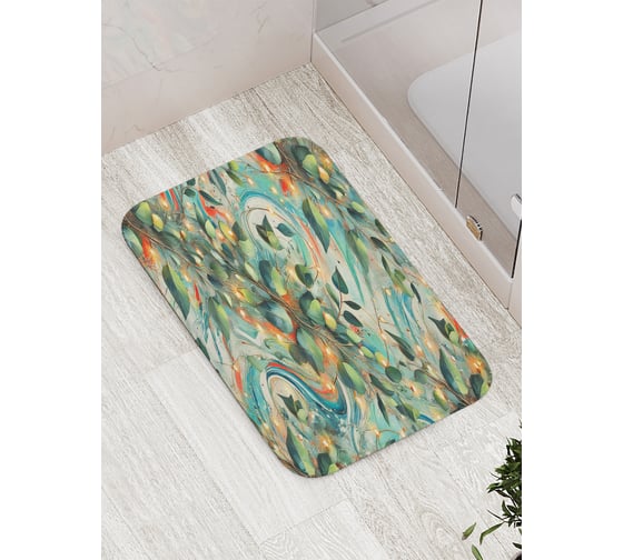 Коврик для ванной комнаты и туалета противоскользящий JoyArty "Красочные огни" 52x77 см, серия Новый год и Рождество bath_sd3947 1