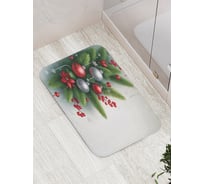 Коврик для ванной комнаты и туалета противоскользящий JoyArty "Игрушки в иголках" 52x77 см, серия Новый год и Рождество bath_sd3929