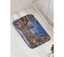 Коврик для ванной комнаты и туалета противоскользящий JoyArty "Снежная ночь" 52x77 см, серия Новый год и Рождество bath_sd3983