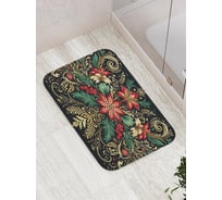 Коврик для ванной комнаты и туалета противоскользящий JoyArty "Узорчатая композиция" 52x77 см, серия Новый год и Рождество bath_sd3925