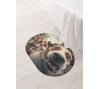 Коврик для ванной и туалета JOYARTY Собаки в шоке 58x38 см sbm_430048_58x38