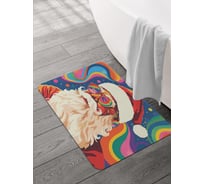 Коврик для ванной и туалета JOYARTY Ретро Дед Мороз 58x38 см, sbmrec_sd4003_58x38