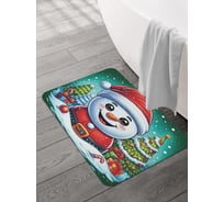 Коврик для ванной и туалета JOYARTY Снеговик с подарками 58x38 см, sbmrec_sd3927_58x38