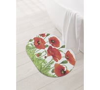 Коврик для ванной и туалета овальный противоскользящий JOYARTY Ароматные маки 58x38 см sbm_11353_58x38