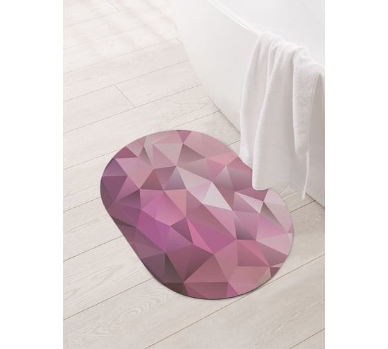 Коврик для ванной и туалета овальный противоскользящий JOYARTY Геометрические холмы 58x38 см sbm_12458_58x38 1