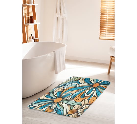 Коврик для ванной комнаты и туалета противоскользящий JOYARTY Бутон ромашки 60x100 см bath_sd3552_60x100 1