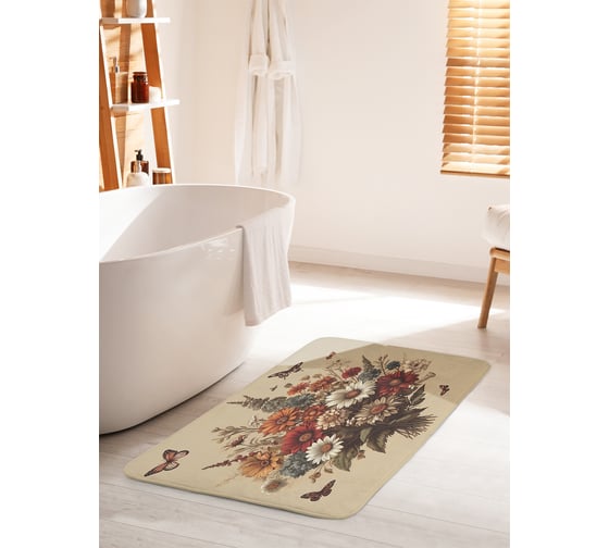 Коврик для ванной комнаты и туалета противоскользящий JOYARTY Букет осени 60x100 см bath_sd3584_60x100 1