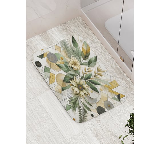 Коврик для ванной комнаты и туалета противоскользящий JOYARTY Геометрия в цветах 52x77 см bath_sd3515 1