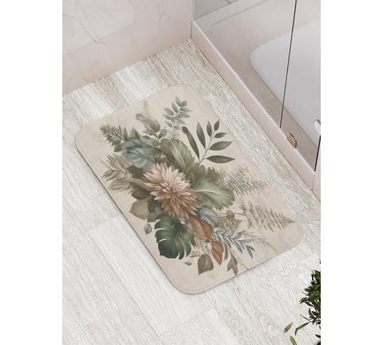 Коврик для ванной комнаты и туалета противоскользящий JOYARTY Винтажные цветы 52x77 см bath_sd3553 1