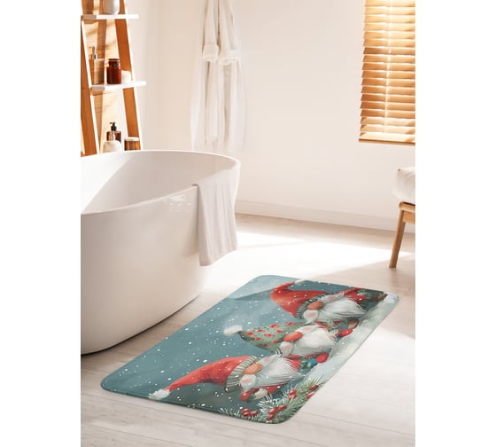 Коврик для ванной комнаты и туалета противоскользящий JOYARTY В канун праздника 60x100 см, серия Новый год и Рождество bath_sd3991_60x100 1