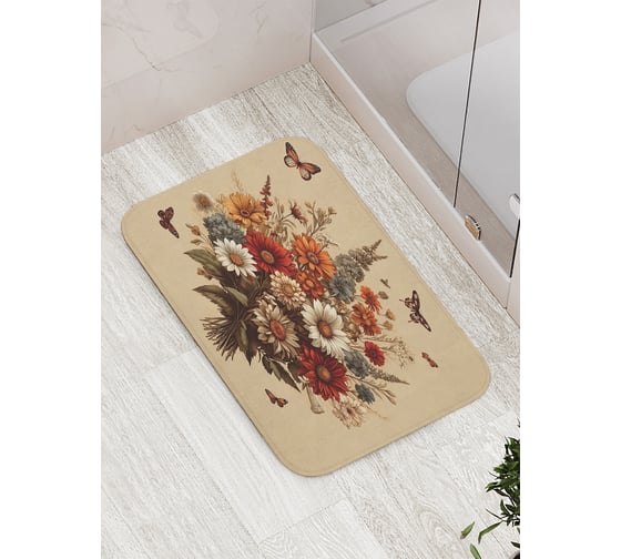 Коврик для ванной комнаты и туалета противоскользящий JOYARTY Букет осени 52x77 см bath_sd3584 1