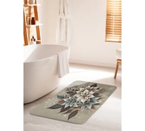 Коврик для ванной комнаты и туалета противоскользящий JOYARTY Букет в снежинках 60x100 см, серия Новый год и Рождество bath_sd3918_60x100