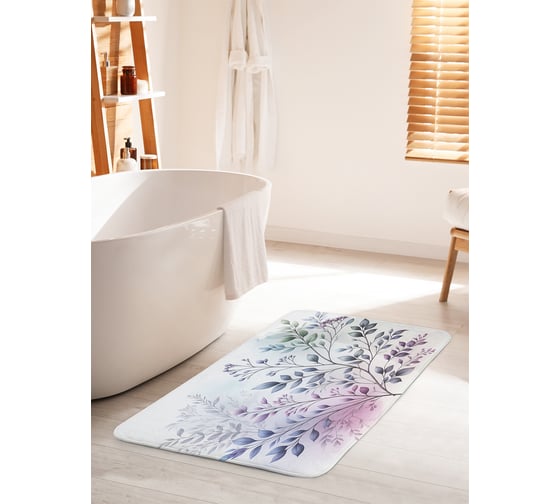 Коврик для ванной комнаты и туалета противоскользящий JOYARTY Веточка бутонов 60x100 см bath_sd3494_60x100 1