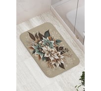 Коврик для ванной комнаты и туалета противоскользящий JOYARTY Букет в снежинках 52x77 см, серия Новый год и Рождество bath_sd3918