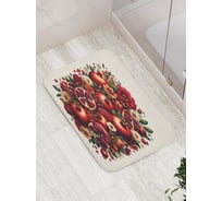 Коврик для ванной комнаты и туалета противоскользящий JOYARTY Гранатовый букет 52x77 см bath_sd3435