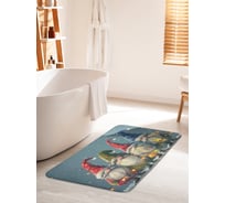 Коврик для ванной комнаты и туалета противоскользящий JOYARTY Гномы с гирляндой 60x100 см, серия Новый год и Рождество bath_sd4005_60x100