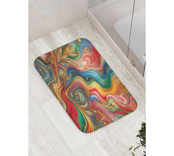 Коврик для ванной комнаты и туалета противоскользящий JOYARTY Восточные мотивы 52x77 см bath_sd3572 1